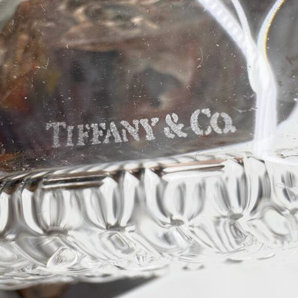 Vintage TIFFANY & CO Crystal Basket-Weave Trinket Bowl/Candy Dish - Picture 6 of 6